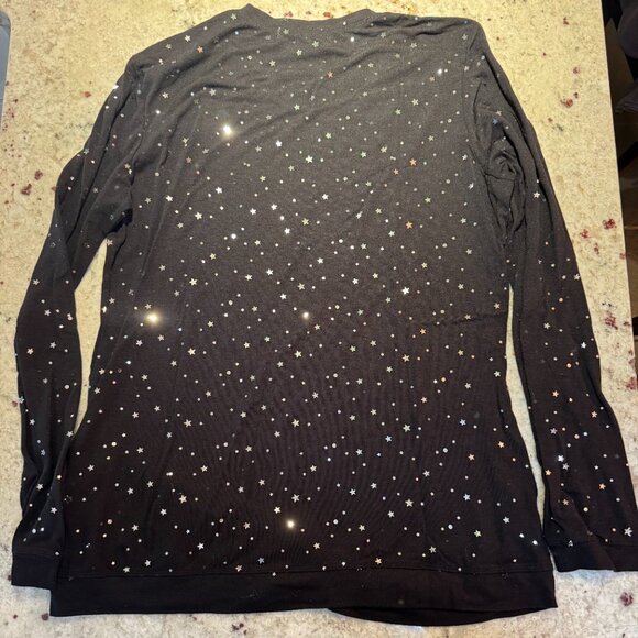 KOI "Tessa Stars" Underscub Longsleeved T Shirt, Black with Stars, Size LARGE - Picture 3 of 5